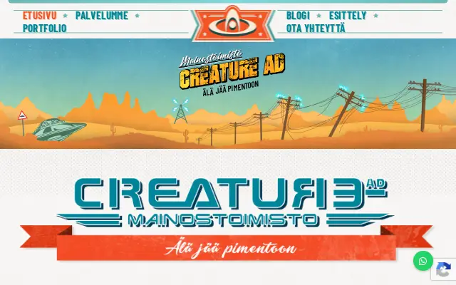 Creature AD -sivuston etusivu
