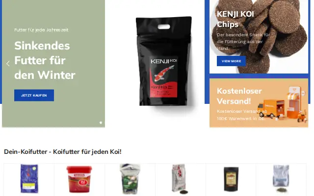 Dein-Koifutter -sivuston etusivu