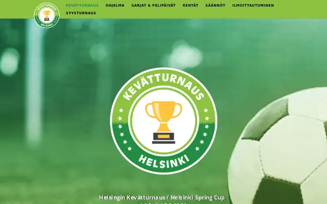 Helsingin Kevätturnaus -sivuston etusivu