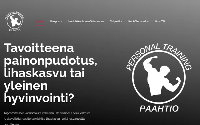 PT Paahtio -sivuston etusivu