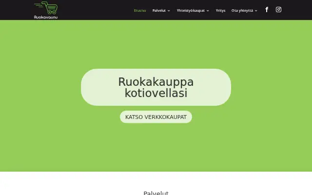 Ruokavaunu -sivuston etusivu