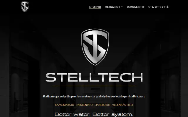 Stelltech -sivuston etusivu