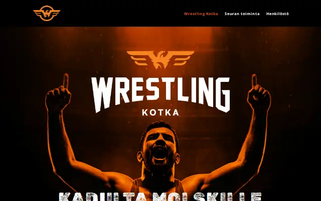 Wrestling Kotka -sivuston etusivu